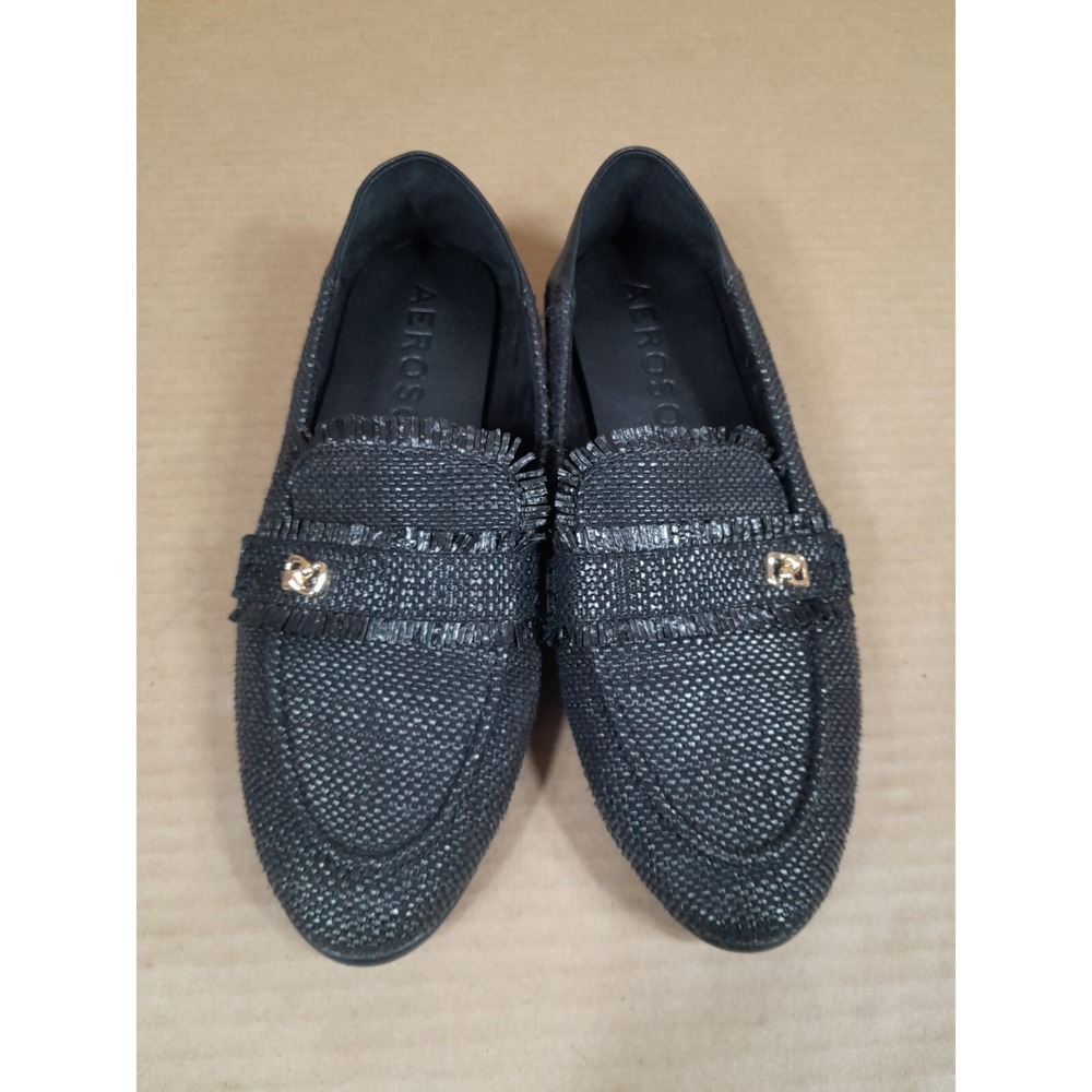 Aerosoles Brik Textile /Leather Loafers Black  Sz 9 Women Flats